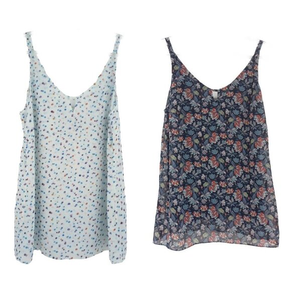 Cabi Flirt & Confetti Tank Top Bundle 2 Multicolor Chiffon Scoop Neck Summer S - Picture 1 of 14